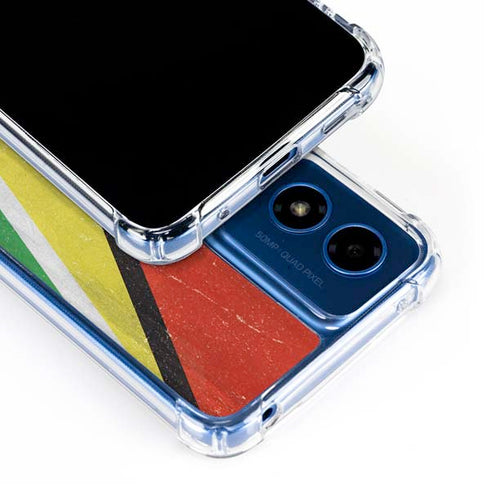 Guyana Flag Distressed Moto G Play 4G (2024) Clear Case